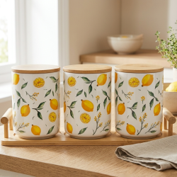 Porcelain Jar Set - 3 Pcs